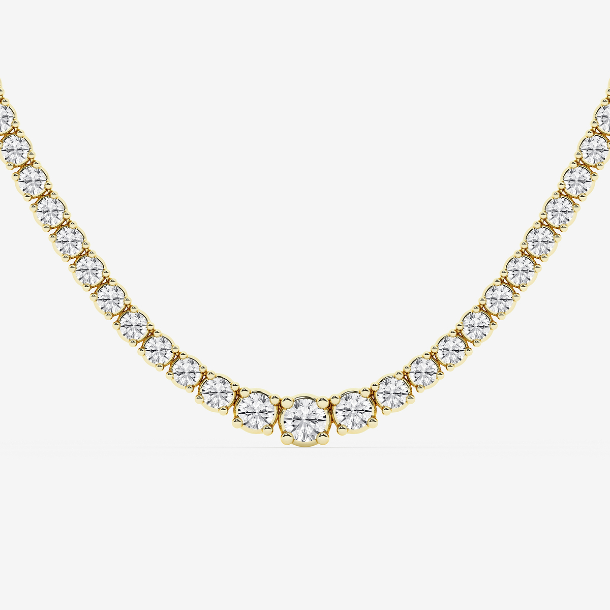 Additional Image 1 for  7 ctw Round Lab Grown Diamond Four Prong Graduated Tennis Necklace